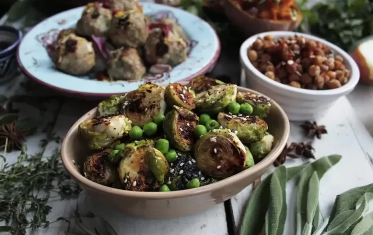 Брюссельская капуста с имбирем и кунжутом